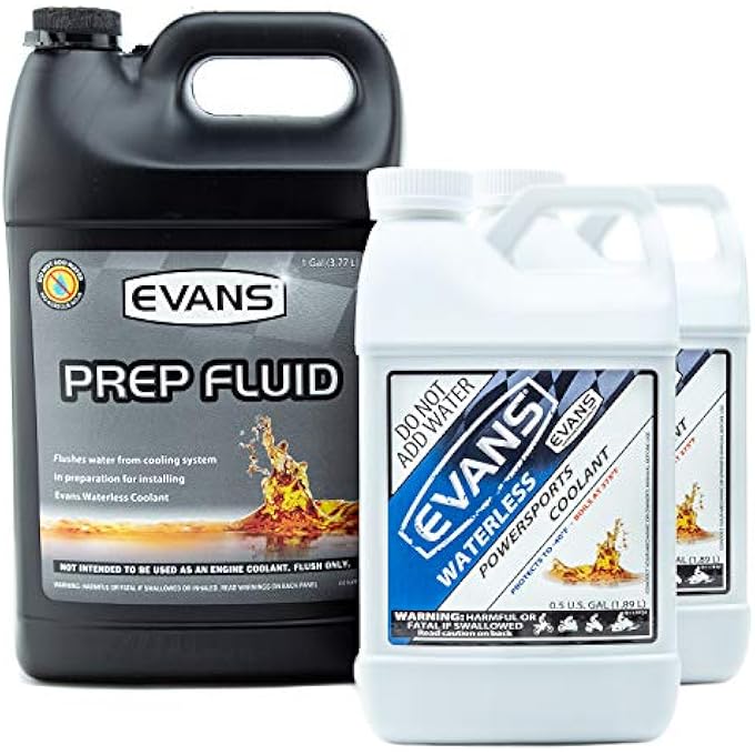 EVANS COOLANT EC72064-2 EC41001 POWERSPORTS WATERLESS COOLANT AND PREP FLUID COMBO PACK, 2 GALLON WITH FUNNEL - Image 1